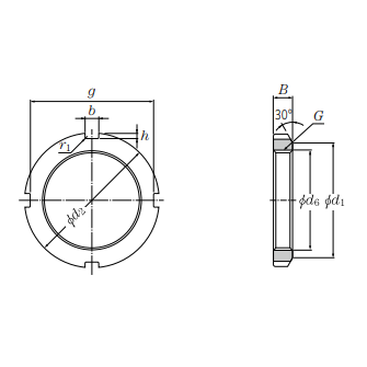Vòng Đai Khóa M10-0.75x4 OD18 mm NTN AW00_drawing