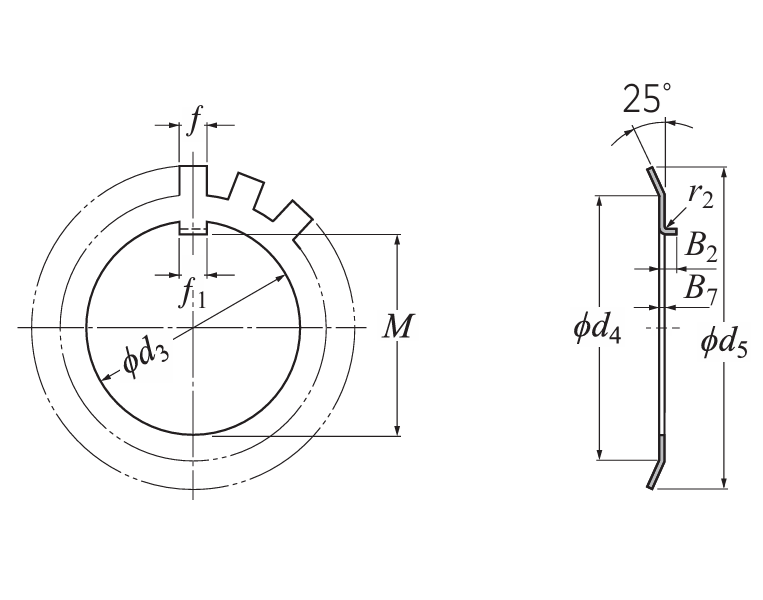 Lông Đền Khóa Răng Ngoài 65x92x1.5 mm NTN AW13_drawing