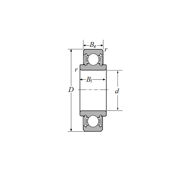 Vòng Bi Rãnh Sâu 1 Dãy 20x47x14 mm NTN 88504/2AS_drawing