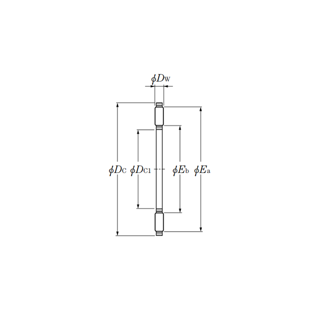Vòng Bi Kim Chặn 70x95x1 mm NTN AXK1114_drawing