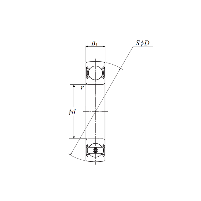 Vòng Bi Cầu Rãnh Sâu NTN CS202LLU_drawing
