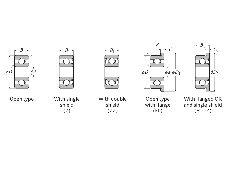 Vòng Bi Cầu Loại Nhỏ 4 x11 x4 mm NTN F-FL694ZZ1/1K_drawing