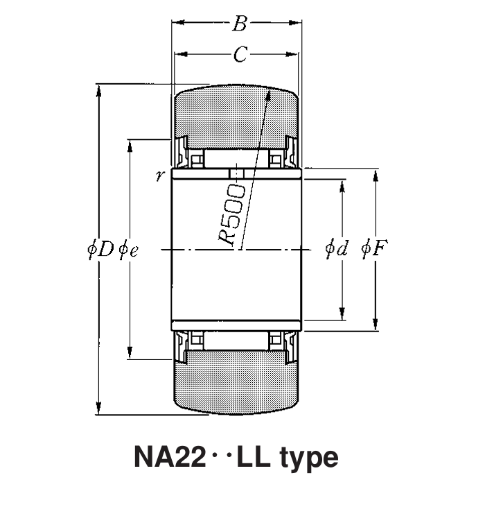  Vòng Bi Kim Dẫn Hướng 6x19x12 mm NTN NA22/6LL/3AS_drawing