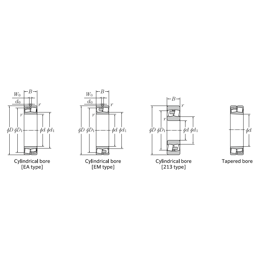 Vòng Bi Tang Trống 2 Dãy 75×160×55 NTN 22315EAD1_drawing