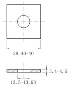 Lông Đền Vuông Inox 304 DIN436 M12_drawing