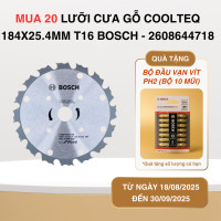 Lưỡi Cưa Gỗ CoolTeq 184X25.4mm T16 Bosch 2608644718