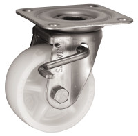 Bánh Xe Nylon Càng Inox Xoay Có Phanh D75 UKAI PBDJAB-75