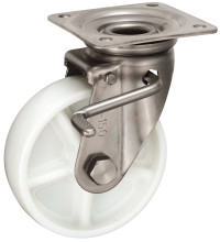 Bánh Xe Nylon Càng Inox Xoay Có Phanh D150 UKAI PBDJAB-150
