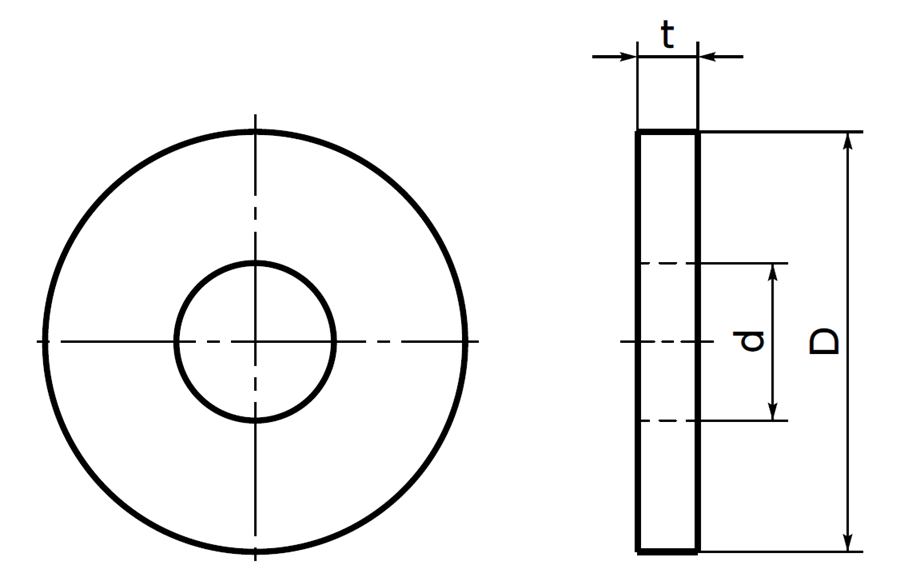 Lông Đền Phẳng Thép Cường Độ Cao SCM435 Mạ Đen M16 NBK Dòng SWF_drawing