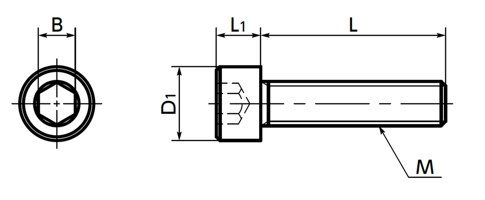 Lục Giác Chìm Đầu Trụ Nhựa RENY Màu Đen M3x15 NBK Dòng SPA-C_drawing