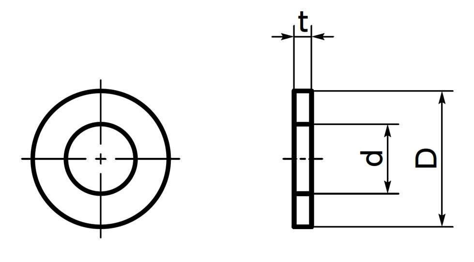 Lông Đền Phẳng Nhựa RENY M5 NBK Dòng SPA-W_drawing