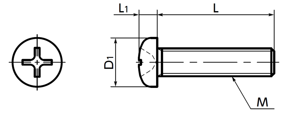 Bulong Pake Đầu Tròn Nhựa PC Trong Suốt M4x10 NBK Dòng SPC-P_drawing
