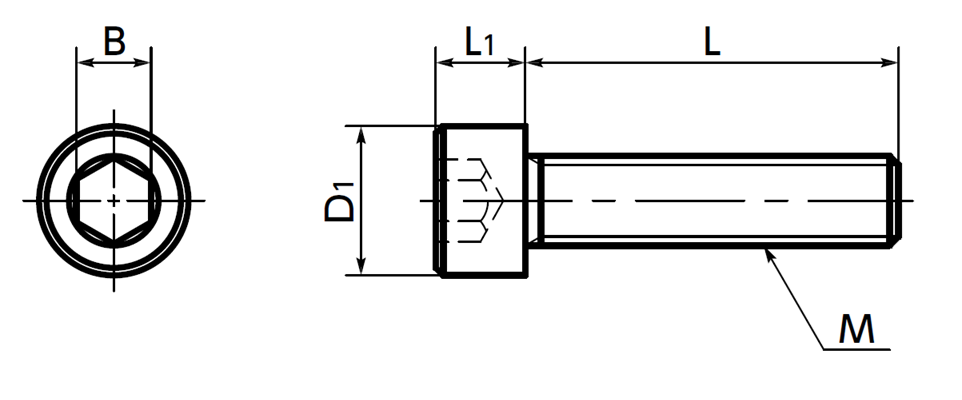 Lục Giác Chìm Đầu Trụ Nhựa PEEK M3x6 NBK Dòng SPE-C_drawing