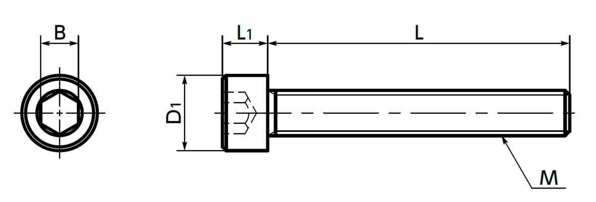 Lục Giác Chìm Đầu Trụ Nhựa PEEK M3x40 NBK Dòng SPE-C-FT_drawing
