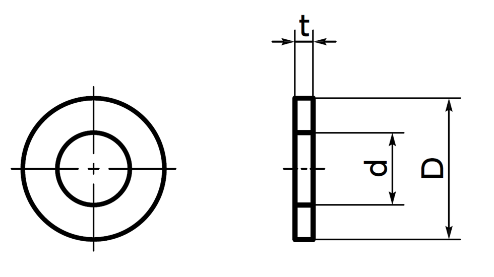Lông Đền Phẳng Nhựa PEEK M4 NBK Dòng SPE-W_drawing