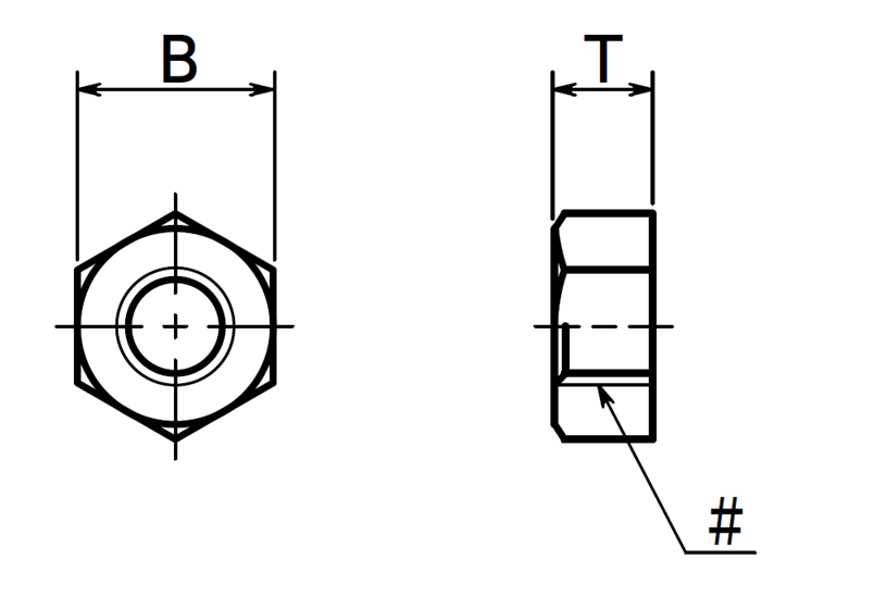 Tán Lục Giác Nhựa PEEK Màu Nâu MM6 NBK Dòng SPE-N_drawing