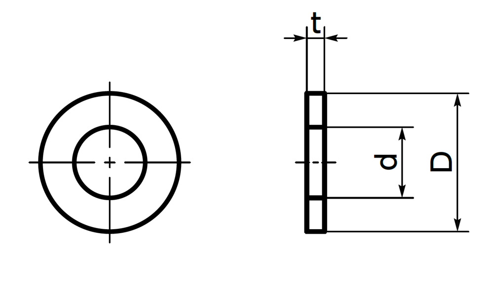 Lông Đền Phẳng Nhựa PTFE M8 NBK Dòng SPT-W_drawing
