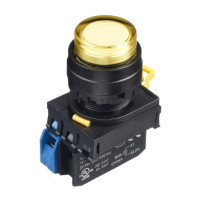 Nút Nhấn IDEC Có Đèn Ø22mm 220V AC/DC 1NC YW1L-M2E01QM3Y Màu Vàng
