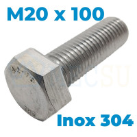 Bulong Inox 304 DIN933 M20x100