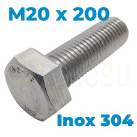Bulong Inox 304 DIN933 M20x200