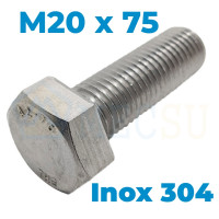 Bulong Inox 304 DIN933 M20x75