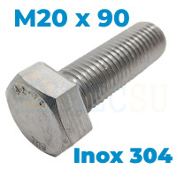 Bulong Inox 304 DIN933 M20x90