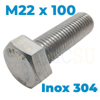 Bulong Inox 304 DIN933 M22x100