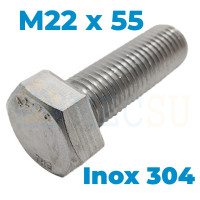 Bulong Inox 304 DIN933 M22x55