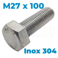 Bulong Inox 304 DIN933 M27x100