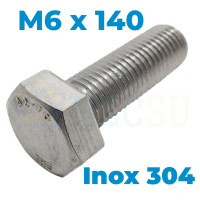 Bulong Inox 304 DIN933 M6x140