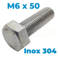 Bulong Inox 304 DIN933 M6x50