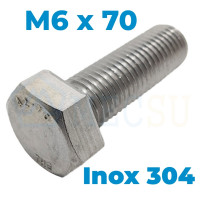 Bulong Inox 304 DIN933 M6x70
