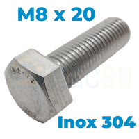 Bulong Inox 304 DIN933 M8x20