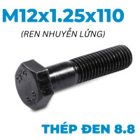 Bulong Thép Đen 8.8 DIN960 M12x1.25x110 Ren Nhuyễn Lửng