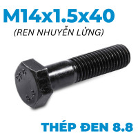 Bulong Thép Đen 8.8 DIN960 M14x1.5x40 Ren Nhuyễn Lửng