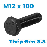Bulong Thép Đen 8.8 DIN933 M12x100