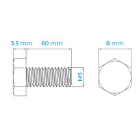 Bulong Thép Đen 8.8 DIN933 M5x60
