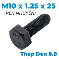 Bulong Thép Đen 8.8 DIN961 M10x1.25x25 Ren Nhuyễn
