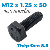 Bulong Thép Đen 8.8 DIN961 M12x1.25x50 Ren Nhuyễn