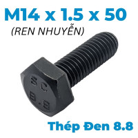 Bulong Thép Đen 8.8 DIN961 M14x1.5x50 Ren Nhuyễn