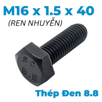 Bulong Thép Đen 8.8 DIN961 M16x1.5x40 Ren Nhuyễn