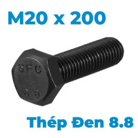 Bulong Thép Đen 8.8 DIN933 M20x200