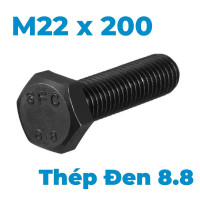 Bulong Thép Đen 8.8 DIN933 M22x200