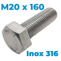 Bulong Inox 316 DIN933 M20x160