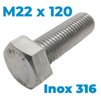 Bulong Inox 316 DIN933 M22x120