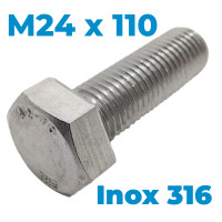 Bulong Inox 316 DIN933 M24x110