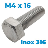 Bulong Inox 316 DIN933 M4x16
