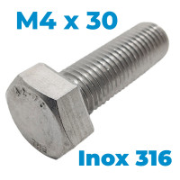 Bulong Inox 316 DIN933 M4x30