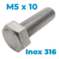 Bulong Inox 316 DIN933 M5x10