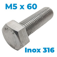 Bulong Inox 316 DIN933 M5x60